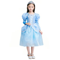 依百購女童灰姑娘兒童節表演服裝連衣裙，童年夢想的精致演繹